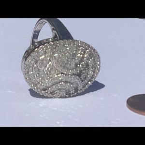 2 carat round and baguette Real Diamond ring size 8